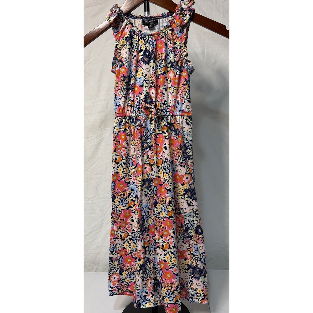 Picapino Toddler Girls Floral Jumpsuit 3T Navy Pink Orange Daisy Ruffle Sleeve